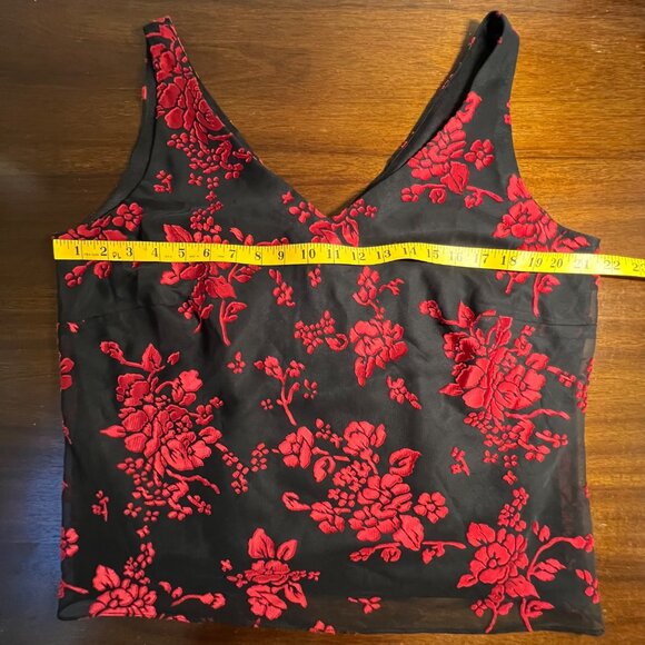 Vintage Y2K Fairy Grunge Sheer Overlay Whimsigoth Witchy Top Black Red Size 14W - Picture 6 of 11